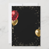 金ゴールドグリッターブルーアゲート女性50誕生日 招待状 (裏面)