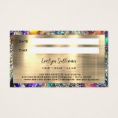 金ゴールドグリッターブルーオパールアポイントメントカード (裏面)