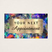 金ゴールドグリッターブルーオパールアポイントメントカード (正面)