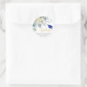 金ゴールドグリッターブルーフローラ卒業シール ラウンドシール (バッグ)