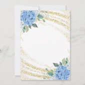 金ゴールドグリッターブルーフローラSweet sixteen16誕生日 招待状 (裏面)