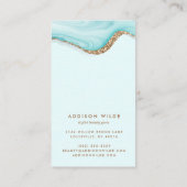 金ゴールドグリッターブルーマーブルゲートジュエリー表示 名刺 (裏面)