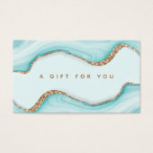 金ゴールドグリッターブルーマーブルゲートモダンギフトカード (正面)