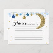 金ゴールドグリッターブルームーンアドバイスカードベビーシャワー エンクロージャーカード (正面/裏面)