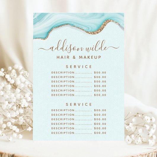 金ゴールドグリッターブルー大理石瑪瑙サービス価格 メニュー