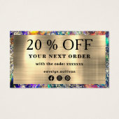 金ゴールドグリッターブルーopal割引カード (裏面)