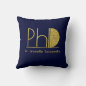 金ゴールドグリッターブルーPhD卒業 クッション (裏面)