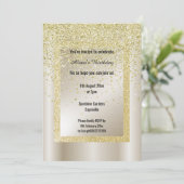 金ゴールドグリッターブロンズモダンオールシチュエーションカスタム 招待状 (スタンド正面)