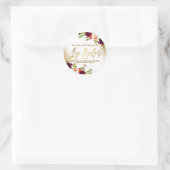 金ゴールドグリッターブーケホワイトリップバールラベル ラウンドシール (バッグ)