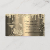 金ゴールドグリッタープライベートパーティーバーテンダー 名刺 (裏面)