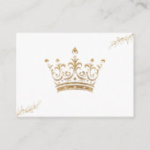 金ゴールドグリッタープリンセスベビーシャワーおむつラッフル エンクロージャーカード (裏面)