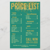 金ゴールドグリッターヘアカットスタイリストグリーン価格表 チラシ (正面)