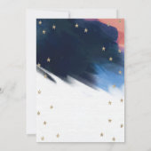 金ゴールドグリッターベアトゥインクルリトルスターベビーシャワー 招待状 (裏面)