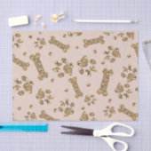 金ゴールドグリッターベージュ赤面ペットポーボーンパピードッグ 薄葉紙 (クラフト)