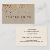 金ゴールドグリッターホイフェイクル紙吹雪ブラック 名刺 (正面/裏面)