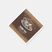 金ゴールドグリッターホットチョコレートウィンターベビーシャワー スタンダードカクテルナプキン (角)