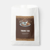 金ゴールドグリッターホットチョコレートウィンターベビーシャワー フェイバーバッグ (正面)