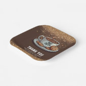 金ゴールドグリッターホットチョコレートウィンターベビーシャワー ペーパープレート (傾斜あり)