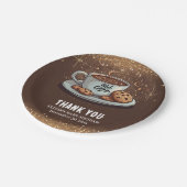 金ゴールドグリッターホットチョコレートウィンターベビーシャワー ペーパープレート (アングル)