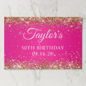 金ゴールドグリッターホットピグラデーションンク50誕生日 ペーパーパッド (正面)
