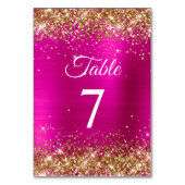 金ゴールドグリッターホットピンクエレガント箔 テーブルナンバー (裏面)