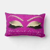 金ゴールドグリッターホットピンクメイクアップ目まぶし美しい ランバークッション (裏面)