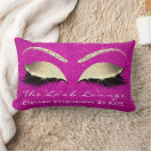 金ゴールドグリッターホットピンクメイクアップ目まぶし美しい ランバークッション (ブランケット)