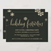 金ゴールドグリッターホリデーフェスティバル |招待状 招待状 (正面/裏面)