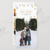 金ゴールドグリッターホリデーフォトカード シーズンカード (正面/裏面)