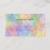 金ゴールドグリッターホログラフィックオパールストーン美しいアーティスト 名刺 (裏面)