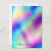 金ゴールドグリッターホログラフィックマスカレードスウィート16 招待状 (裏面)