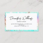 金ゴールドグリッターホログラフィモダンーのメーキャップ 名刺 (裏面)