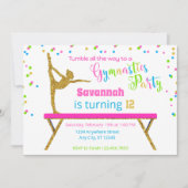 金ゴールドグリッターホワイトスパークルジムティクス誕生日 招待状 (正面)