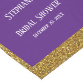 金ゴールドグリッターホワイトパープルブライダルシャワー結婚ズ ショートテーブルランナー (コーナー)