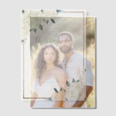 金ゴールドグリッターホワイトフローラヌエストラボダ結婚ズ ベラム紙招待状 (オフセット (カップル))