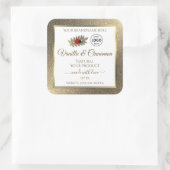 金ゴールドグリッターホワイトプロダクトラベルLadybugロゴの追加 スクエアシール (バッグ)