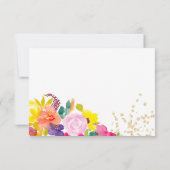 金ゴールドグリッターボはっきりしたホ結婚フローラ 出欠カード (裏面)