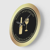 金ゴールドグリッターボトル及びガラス ラージ壁時計 (傾斜)