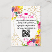 金ゴールドグリッターボホはっきりしたシックフローラ大学基金 エンクロージャーカード (正面)