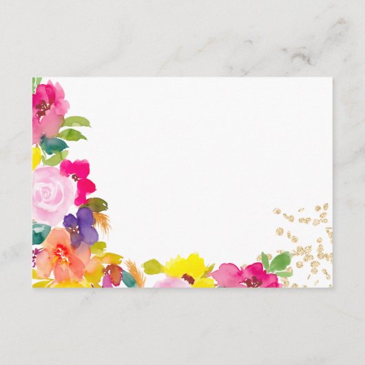 金ゴールドグリッターボホはっきりしたフローラ結婚のシックな詳細 エンクロージャーカード (裏面)