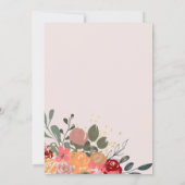 金ゴールドグリッターボホフローラ水色ベビーシャワー 招待状 (裏面)