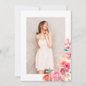 金ゴールドグリッターボホフローラ水色写真甘い16 招待状 (裏面)