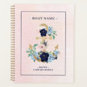 金ゴールドグリッターボートいかり&マリンフラワー プランナー手帳 (正面)