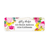 金ゴールドグリッターボーホフローラ水色卒業 ラベル (正面)