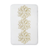 金ゴールドグリッターポインセチアChristmas White バスマット (正面縦)