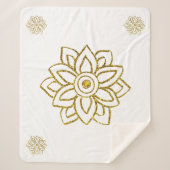 金ゴールドグリッターポインセティアジュエルホワイト シェルパブランケット (正面)