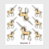 金ゴールドグリッターマジカルユニコーンコンター シール (シート)