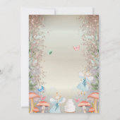 金ゴールドグリッターマッシュルームベビーマウスベビーシャワー 招待状 (裏面)