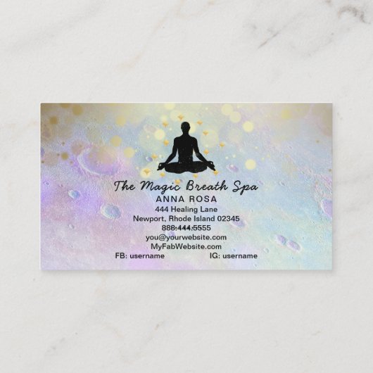 *~*金ゴールドグリッターマンヨガ瞑想マインドフルネス 名刺 (裏面)