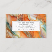 金ゴールドグリッターマーブルアガテオレンジグリーン 名刺 (裏面)